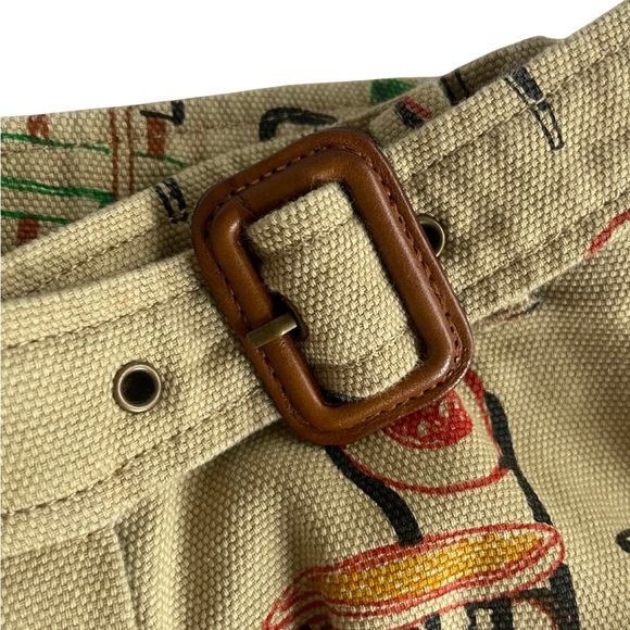 Anthropologie Beige Canvas Mid-Century Chair Wrap Skirt Size 12 - Picture 5 of 6